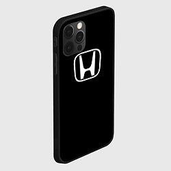 Чехол для iPhone 12 Pro Honda white logo, цвет: 3D-черный — фото 2