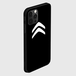 Чехол для iPhone 12 Pro Citroen white logo, цвет: 3D-черный — фото 2