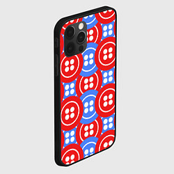 Чехол для iPhone 12 Pro Красные и синие пуговицы, цвет: 3D-черный — фото 2