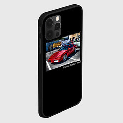 Чехол для iPhone 12 Pro Ретро автомобиль Pontiac Firebird 1987 года, цвет: 3D-черный — фото 2