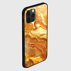 Чехол для iPhone 12 Pro Жидкое золото текстура, цвет: 3D-черный — фото 2