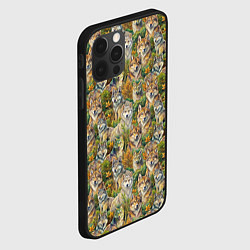 Чехол для iPhone 12 Pro Паттерн волчьих морд, цвет: 3D-черный — фото 2