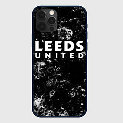 Чехол для iPhone 12 Pro Leeds United black ice, цвет: 3D-черный