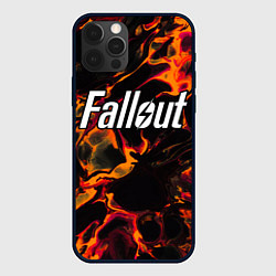 Чехол для iPhone 12 Pro Fallout red lava, цвет: 3D-черный
