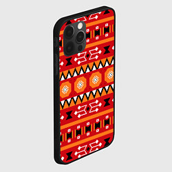 Чехол для iPhone 12 Pro Этническая геометрия в ярких цветах, цвет: 3D-черный — фото 2