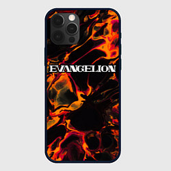 Чехол для iPhone 12 Pro Evangelion red lava, цвет: 3D-черный