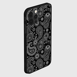 Чехол для iPhone 12 Pro Пейсли на черном, цвет: 3D-черный — фото 2