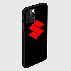 Чехол для iPhone 12 Pro Suzuki red logo, цвет: 3D-черный — фото 2