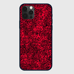Чехол для iPhone 12 Pro Ярко-розовый в чёрную текстурированную полоску, цвет: 3D-черный