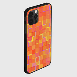 Чехол для iPhone 12 Pro Россыпь оранжевых квадратов, цвет: 3D-черный — фото 2