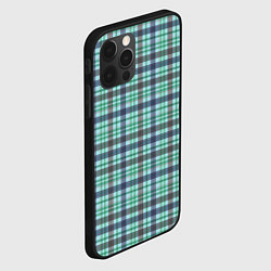 Чехол для iPhone 12 Pro Сине-зеленый паттерн в клетку, цвет: 3D-черный — фото 2