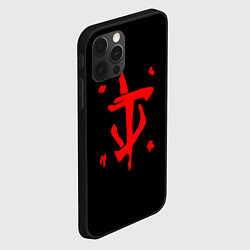 Чехол для iPhone 12 Pro Doom logo red, цвет: 3D-черный — фото 2