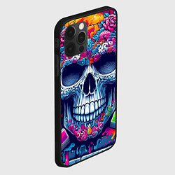 Чехол для iPhone 12 Pro Ai art skull - graffiti, цвет: 3D-черный — фото 2