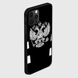 Чехол для iPhone 12 Pro Герб РФ полосы, цвет: 3D-черный — фото 2