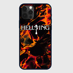 Чехол для iPhone 12 Pro Hellsing red lava, цвет: 3D-черный