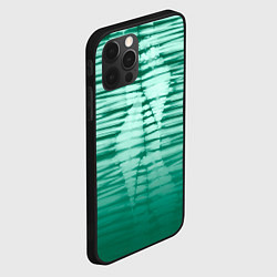 Чехол для iPhone 12 Pro Tie-dye green stripes, цвет: 3D-черный — фото 2