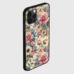 Чехол для iPhone 12 Pro Нежные цветочные мотивы, цвет: 3D-черный — фото 2