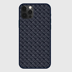 Чехол для iPhone 12 Pro Чёрно-синий текстурированный, цвет: 3D-черный
