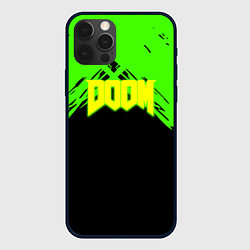 Чехол для iPhone 12 Pro Doom кислотное лого, цвет: 3D-черный