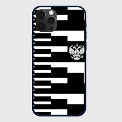 Чехол для iPhone 12 Pro Россия геометрия, цвет: 3D-черный
