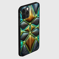 Чехол для iPhone 12 Pro Объемная футуристичная объемная текстура из кожи, цвет: 3D-черный — фото 2