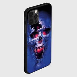 Чехол для iPhone 12 Pro Череп разъяренный кричащий - blue skull, цвет: 3D-черный — фото 2