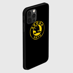 Чехол для iPhone 12 Pro Skoda yellow, цвет: 3D-черный — фото 2