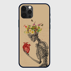 Чехол для iPhone 12 Pro Bone and heart, цвет: 3D-черный