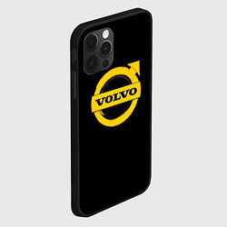 Чехол для iPhone 12 Pro Volvo yellow logo, цвет: 3D-черный — фото 2