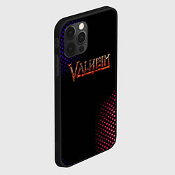 Чехол для iPhone 12 Pro Valheim logo pattern, цвет: 3D-черный — фото 2