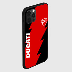 Чехол для iPhone 12 Pro Ducati - logo, цвет: 3D-черный — фото 2