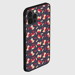 Чехол для iPhone 12 Pro Паттерн с птицами и перьями, цвет: 3D-черный — фото 2