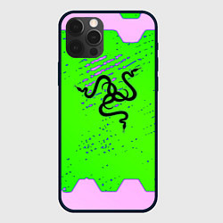 Чехол для iPhone 12 Pro Razer pattern geometry, цвет: 3D-черный