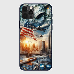 Чехол для iPhone 12 Pro Американский коллаж - нейросеть, цвет: 3D-черный