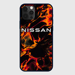 Чехол для iPhone 12 Pro Nissan red lava, цвет: 3D-черный