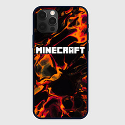 Чехол iPhone 12 Pro Minecraft red lava