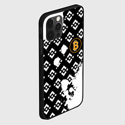 Чехол для iPhone 12 Pro Bitcoin pattern binance, цвет: 3D-черный — фото 2