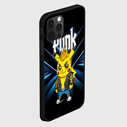 Чехол для iPhone 12 Pro Пикачу панк в косухе, цвет: 3D-черный — фото 2