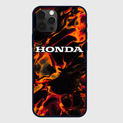 Чехол для iPhone 12 Pro Honda red lava, цвет: 3D-черный