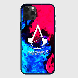 Чехол для iPhone 12 Pro Assassins Creed fight fire, цвет: 3D-черный