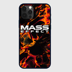 Чехол iPhone 12 Pro Mass Effect red lava