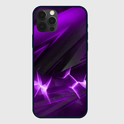 Чехол для iPhone 12 Pro Фиолетовая объемная абстракция, цвет: 3D-черный