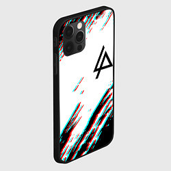 Чехол для iPhone 12 Pro Linkin park краски глитч, цвет: 3D-черный — фото 2