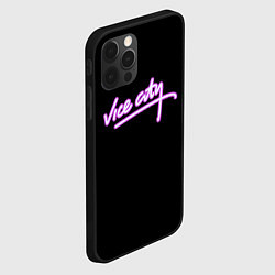 Чехол для iPhone 12 Pro Vice city logo neon, цвет: 3D-черный — фото 2