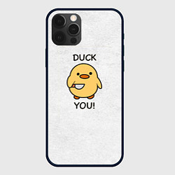 Чехол для iPhone 12 Pro Уточка с ножом duck you meme, цвет: 3D-черный