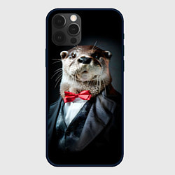 Чехол для iPhone 12 Pro Выдра - джентльмен, цвет: 3D-черный