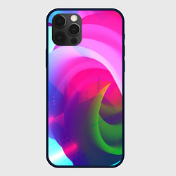 Чехол для iPhone 12 Pro Неоновая абстракция градиент, цвет: 3D-черный