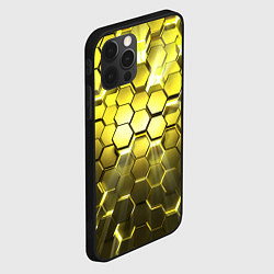 Чехол для iPhone 12 Pro Золотые соты, цвет: 3D-черный — фото 2