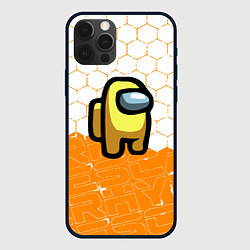 Чехол для iPhone 12 Pro Амонг ас оранжевый, цвет: 3D-черный