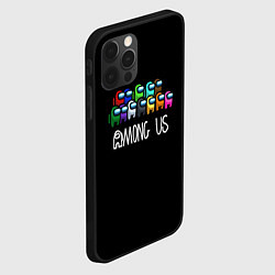 Чехол для iPhone 12 Pro Among us все персонажи, цвет: 3D-черный — фото 2